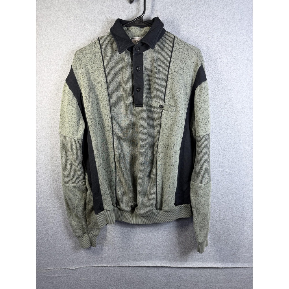 Vintage Classics By Palmland Sweater Mens Medium Green Collared Pullover 90s